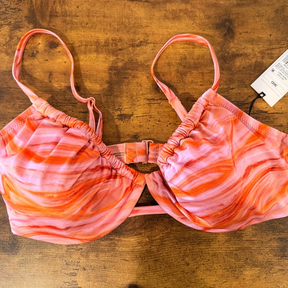 Shade & Shore Pink and Orange Bikini Top